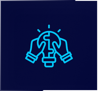 Two hands assembling a light bulb puzzle.